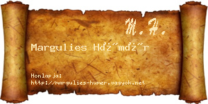 Margulies Hümér névjegykártya